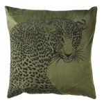 Coussin vert 45x45 cm impression animal