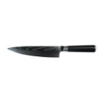 Couteau de chef noir damas 34cm avec �tui