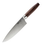 Couteau de cuisine en acier et bois de noyer 20 cm