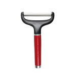 Couteau plucheur pour fromages en inox rouge cerise et noir