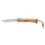 Couteau n�07 lame 8 cm avec lien en cuir marron en inox