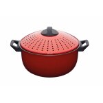 Couvercle de marmite  ptes en acier au carbone rouge 4l