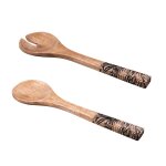 Couverts  salade 30 cm marron en bois