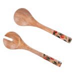 Couvert  salade 30 cm multicolore en bois