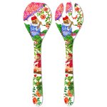 Couverts  salade en mlamine 33 cm dcors par des singes de bali