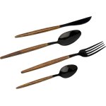 Couverts de table effet bois fonc 16 pices