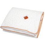 Couverture bb enfant en gaze de coton blanc  pois or 100x70 cm