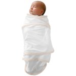 Couverture emmaillotage pour bb en coton blanc / beige