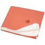 Couverture en gaze de coton et sherpa 70 x 100 cm Couverture en gaze de coton et sherpa 70 x 100 cm