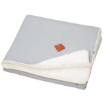 Couverture en gaze de coton et sherpa 70 x 100 cm Couverture en gaze de coton et sherpa 70 x 100 cm