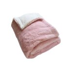Couverture plaid xl doublée imitation lapin rose 220x240 Couverture plaid xl doublée imitation lapin rose 220x240