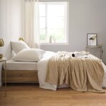 Couverture polaire - - effet côtelé 3d polyester sable 180x240 cm Couverture polaire - - effet côtelé 3d polyester sable 180x240 cm