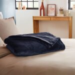 Couverture polaire extra douce coloris bleu 180x220 cm Couverture polaire extra douce coloris bleu 180x220 cm