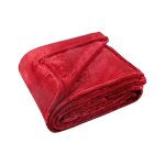Couverture polaire uni 180x220cm rouge