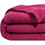 Couverture tempérée en polyester rose framboise 220x240cm Couverture tempérée en polyester rose framboise 220x240cm