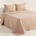 Couvre lit boutis taupe 270x270 + 2(50x70) cm
