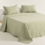 Couvre lit boutis vert 235x270 + 2(50x70) cm