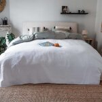 Couvre - lit coton blanc cass� 260x240 cm