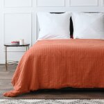 Couvre lit en coton lavé auburn 230x250 cm Couvre lit en coton lavé auburn 230x250 cm