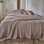 Couvre lit en coton tiss orange 260x240