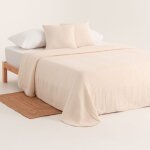 Couvre - lit en jacquard de coton, cru 180x270 cm