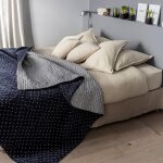 Couvre - lit matelassé en coton bleu 170x260 cm Couvre - lit matelassé en coton bleu 170x260 cm