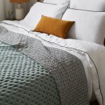 Couvre - lit matelass en coton vert 170x260 cm