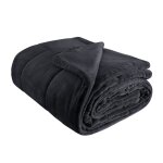 Couvre lit matelass  tout doux  pais anthracite 260x240 cm