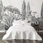 Couvre lit en satin de coton bio blanc 260x240 Couvre lit en satin de coton bio blanc 260x240