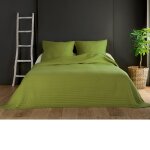 Couvre lit et taie matelasss polyester vert clair 180x240 cm