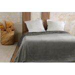 Couvre lit velours gaufr - 240x260cm - gris