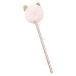 Crayon  papier  pompon chat rose