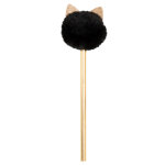 Crayons pompon chat gris et dor