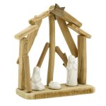 Crche en bois et cramique