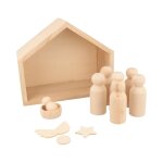 Crche bois + pions 18x8x15cm