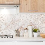 Crdence adhsive en aluminium - cuisine - 2x(120x50cm) - caramel