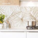 Crdence adhsive en aluminium - cuisine - 2x(120x50cm) - marron