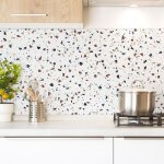 Crdence adhsive en aluminium - cuisine - 2x(120x50cm) - multicolore
