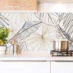 Cr�dence cuisine en aluminium - 240x50 cm - noir