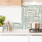 Crdence cuisine fond de hotte alu effet peinture vert l90cmxh 70cm
