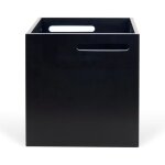 Cube de rangement effet bois h 34 noir
