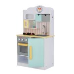 Cuisine en bois pour enfants 90. 2 cm, vert / jaune