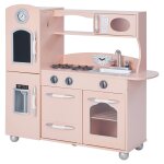 Cuisine en bois pour enfants 93. 3cm, rose Cuisine en bois pour enfants 93. 3cm, rose