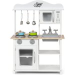 Cuisine pour enfants en bois avec espace de rangement blanc