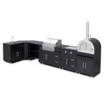 Cuisine d'ext�rieur angle 6 �l�ments dont 3 modules de cuisson / �vier