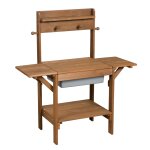 Cuisine de jardin pour enfant en bois teck avec bac plastique