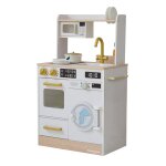 Cuisine de jeu en bois avec mini jardin, 79 cm, jaune