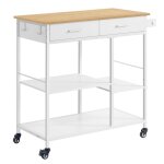 Cuisine mobile 45 x 98, 7 x 90 cm beige chne et blanc mat