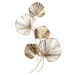 Dco murale feuille en acier dor 47x92