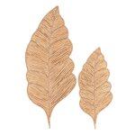 Dco murales feuilles en papier tress beige (x2)